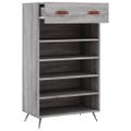 vidaXL Botník sivý dub sonoma 60x35x105 cm kompozitné drevo