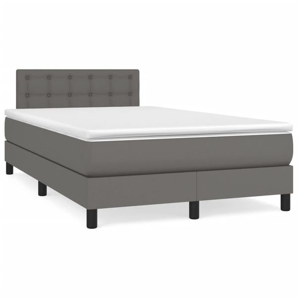 vidaXL Boxspring posteľ s matracom sivá 120x190 cm umelá koža