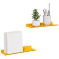 vidaXL Závesná polica 2 ks Horčicová žltá 30 x 9 x 2,5 cm Oceľ