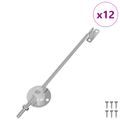 vidaXL Hinge na podporu viečka 12 ks Strieborná 194 x 36 x 18 mm