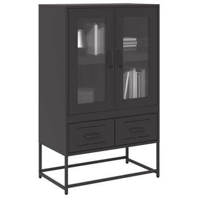 vidaXL Vysoká skrinka čierna 68x39x111,5 cm oceľ