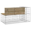 vidaXL Záhradná lavička gabiónový dizajn 122x71x65,5cm impr. borovica