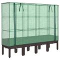 vidaXL Záhon s krytom na skleník ratanový vzhľad 160x40x140 cm