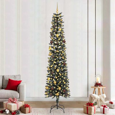 vidaXL Umelý vianočný stromček Zelená 240 cm PVC, plast a oceľ