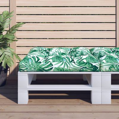 vidaXL Poduška na paletovú pohovku vzor listov 80x80x12 cm látka