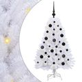 vidaXL Umelý Sklápací Vianočný Stromček Biela 120 cm PVC a oceľ