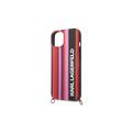 Puzdro Karl Lagerfeld pre iPhone 14 6,1" KLHCP14SSTSTP ružové tvrdé puzdro Color Stripes Strap
