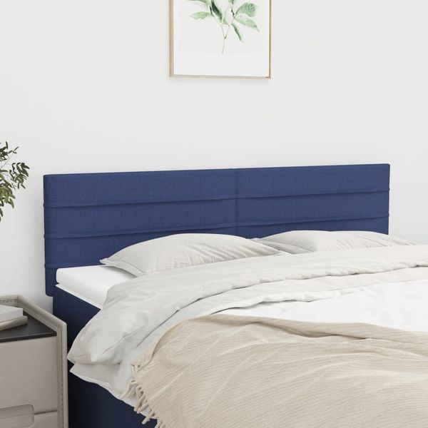 vidaXL Čelá postelí modré 144x5x78/88 cm látkové