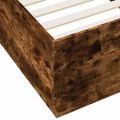 vidaXL Posteľný rám s LED svetlami dymový dub 100x200 cm kompoz. drevo
