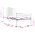 vidaXL Rám postele s čelom sivý 100x200 cm masívne drevo