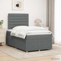 vidaXL LED boxspring posteľ s matracom Tmavosivá 120 x 190 cm Látka