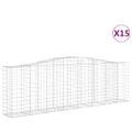 vidaXL Oblúkové gabionové koše 15 ks 400x50x120/140 cm pozink. železo