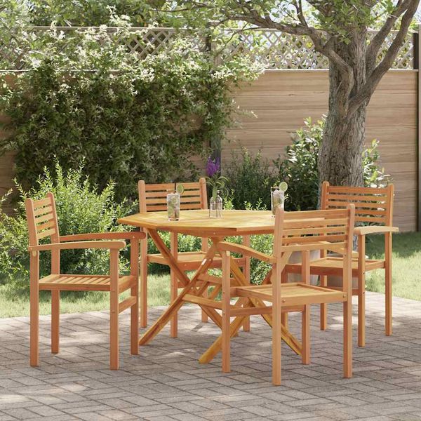 vidaXL Stolička 4 pcs Hnedá 56 x 55 x 90.5 cm Husté teakové drevo