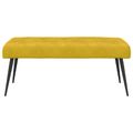 vidaXL Lavica s gombíkovým prešívaním Žltá 110 x 40 x 46 cm Zamat