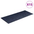vidaXL Schodové rohože, samolepiace, 15 ks, 60x25 cm, sivo-modré, obdĺžnikové