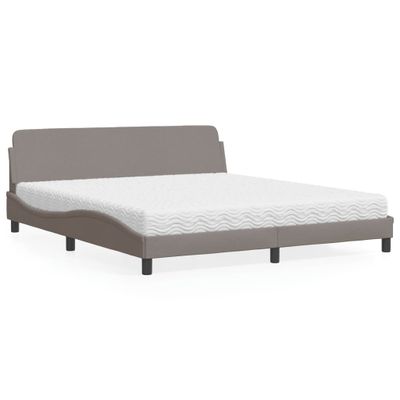 vidaXL Posteľ s matracom Dover sivohnedá 180x200 cm látka