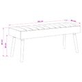 vidaXL Pruhovo prešitá lavica Tmavohnedá 110 x 40 x 46 cm Látka