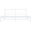 vidaXL Kovový rám postele s čelom biely 200x200 cm