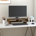 vidaXL Stojan na monitor medovo-hnedý 60x27x14 cm masívna borovica