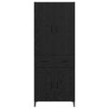 vidaXL Highboard Čierny dub 69,5 x 34 x 180 cm Kompozitné drevo
