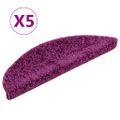 vidaXL Schodové rohože 5 ks 56x17x3 cm fialové polkruhové