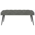 vidaXL Lavica s gombíkovým prešívaním Tmavosivá 110 x 40 x 46 cm Zamat