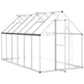 vidaXL Skleník so základovým rámom strieborný 334x169x195 cm hliník