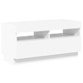 vidaXL TV skrinka s LED svetlami lesklá biela 80x35x40 cm