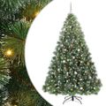 vidaXL Umelý vianočný stromček s 300 LED-i Zelená 240 cm PE a PVC