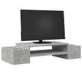 vidaXL Stojan na monitor s policou betónovosivý 50x27x15 cm komp.drevo