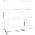 vidaXL Knižnica/deliaca stena lesklá biela 100x30x103 cm