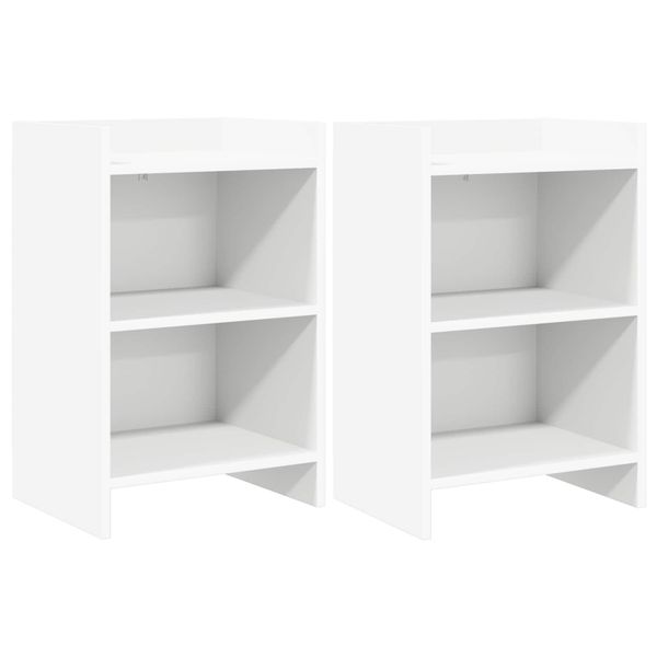 vidaXL Nočné stolíky 2 pcs Biela 40 x 30 x 60 cm Kompozitné drevo