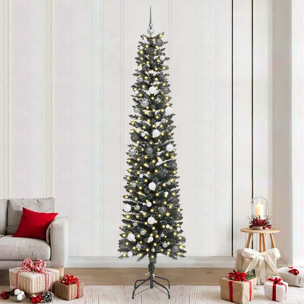 vidaXL Umelý vianočný stromček Zelená 240 cm PVC, plast a oceľ