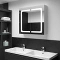 vidaXL LED kúpeľňová zrkadlová skrinka 80x12,2x68 cm