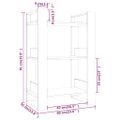 vidaXL Knižnica/deliaca stena čierna 60x35x91 cm masívna borovica