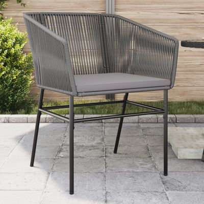 vidaXL Záhradné stoličky 2 ks s podložkami sivé polyratanové
