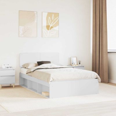 vidaXL Rám postele Biela 120 x 200 cm Masívne borovicové drevo