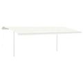 vidaXL Súprava markízových stĺpikov biela 600x245 cm železo