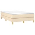 vidaXL Posteľný rám s boxspringom krémová 120x200 cm látka