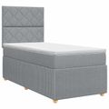 vidaXL Posteľ boxspring s matracom Svetlosivá 100 x 200 cm Látka