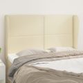 vidaXL Čelo postele so záhybmi krémový 147x23x118/128 cm umelá koža