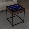 vidaXL Konferenčný stolík s nekonečnými LED hnedý dub 40x40x51 cm