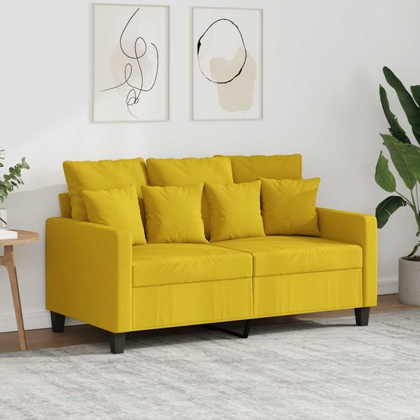 vidaXL 3-miestna pohovka bledožltá 120 cm látka