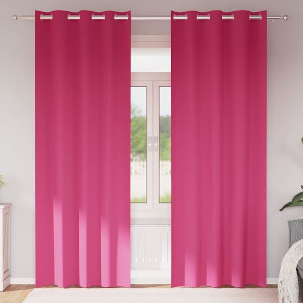 vidaXL Záclony na zatemnenie s krúžkami 2 pcs Jasná ružová