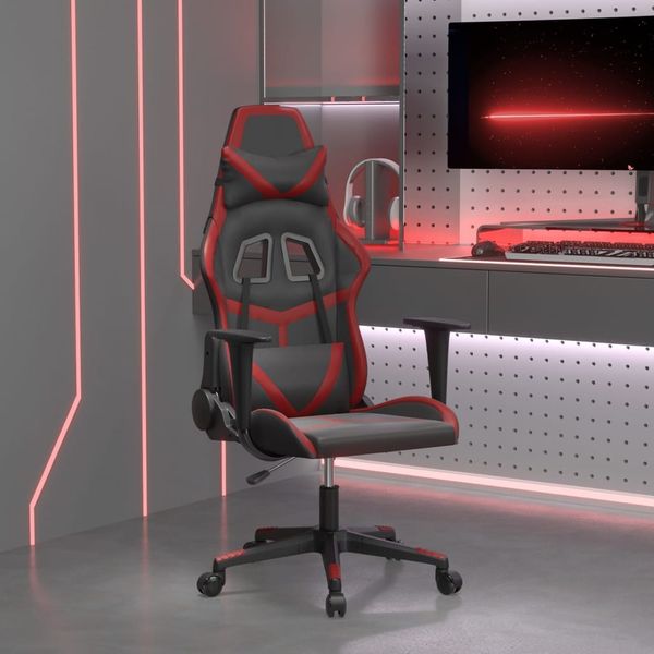 vidaXL Herná stolička čierna a vínová umelá koža