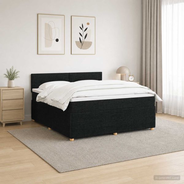vidaXL Posteľ boxspring s matracom Čierna 180 x 200 cm Látka