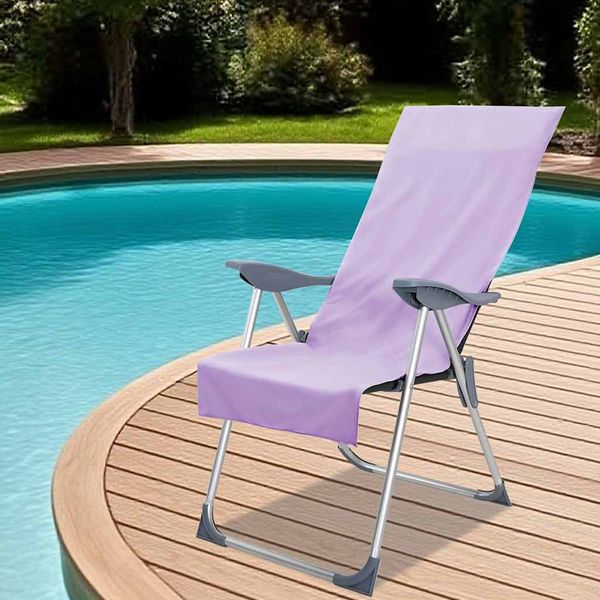 vidaXL Vonkajšie uteráky na stoličky 2 pcs Fialová 130 x 60 cm