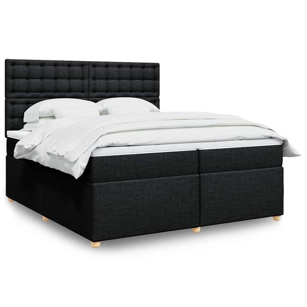 vidaXL Boxspring posteľ s matracom čierna 200x200 cm látka
