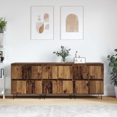 vidaXL Komody 3 pcs Staré drevo