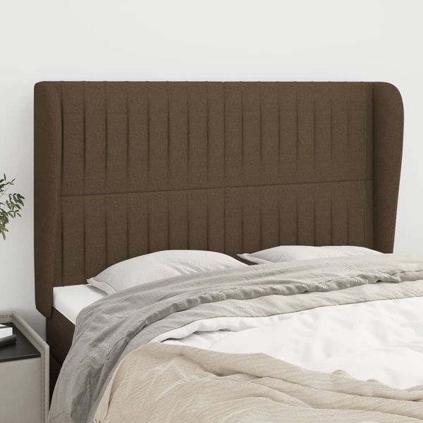 vidaXL Čelo postele so záhybmi tmavohnedé 147x23x118/128 cm látka